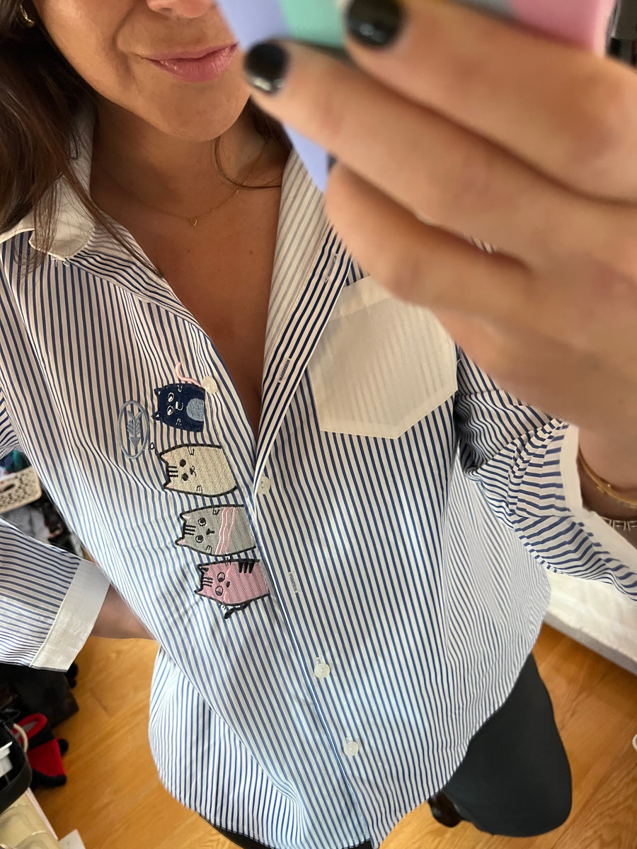 Cat pinstripe shirt