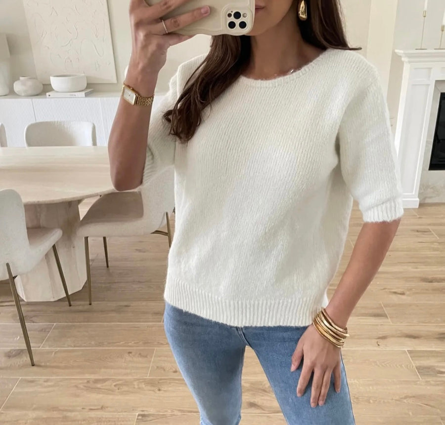 Sequin bow sweater
