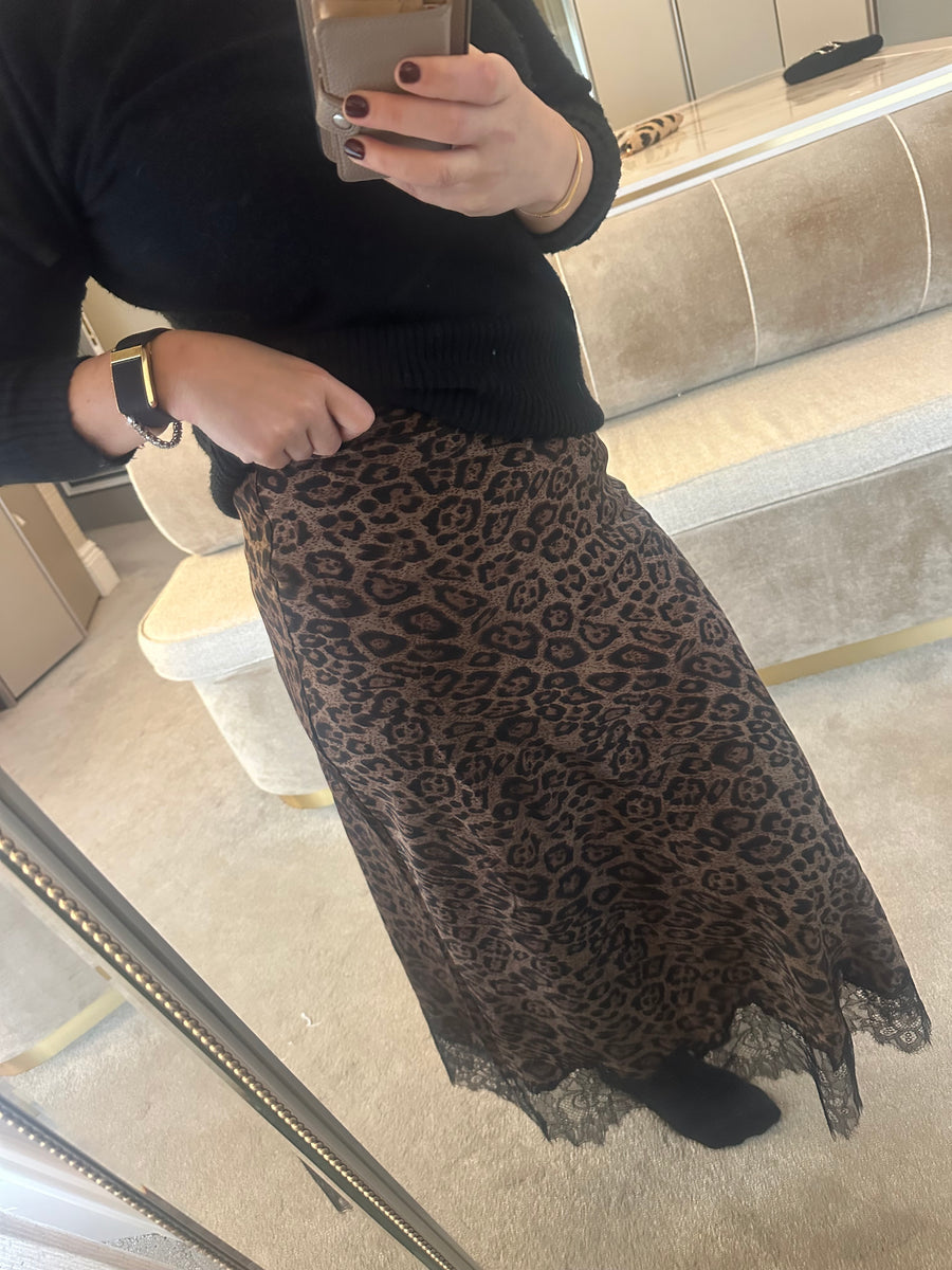 Raya leopard skirt