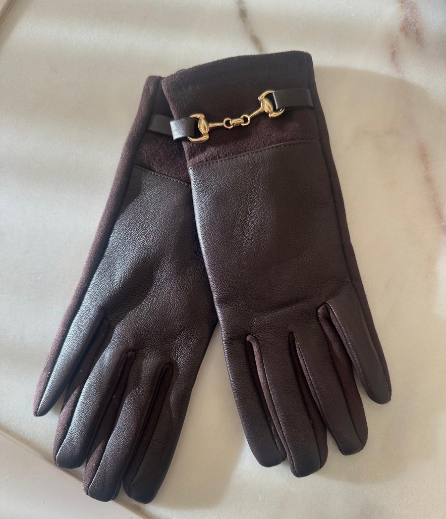 Carvella faux leather gloves
