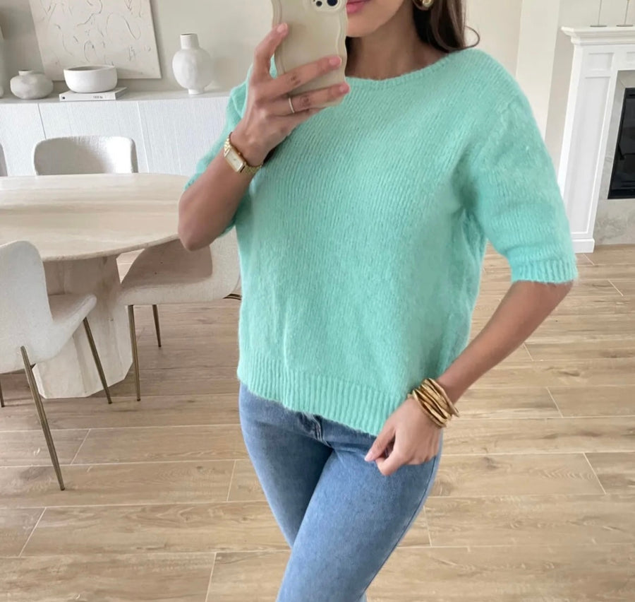 Sequin bow sweater