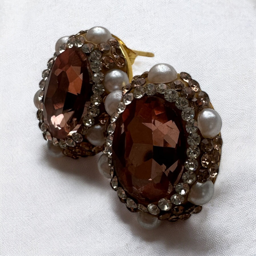Amber Royale Pearl Studs