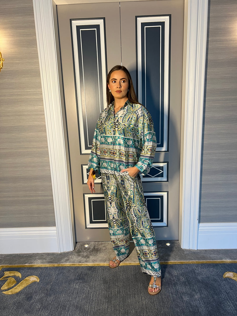 Aire two piece shirt and trouser set