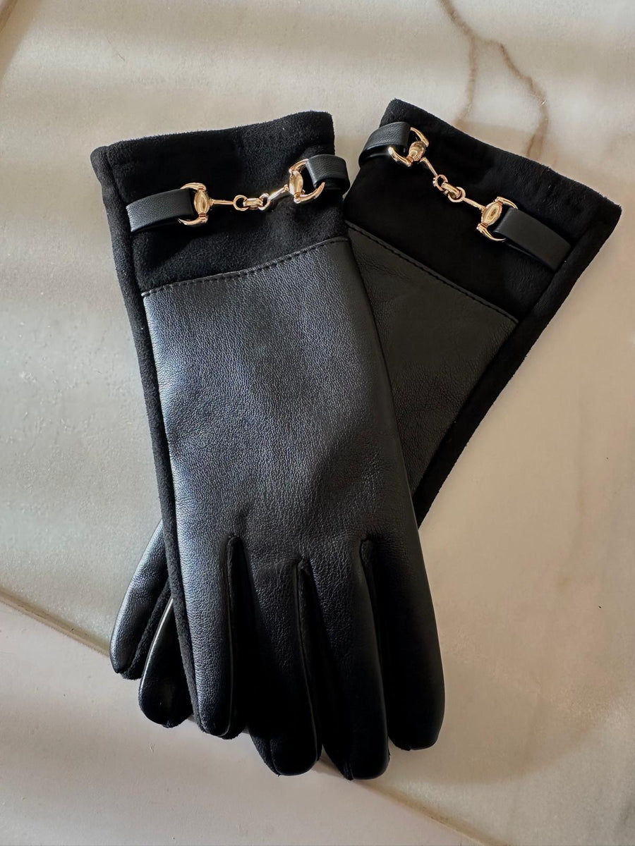 Carvella faux leather gloves