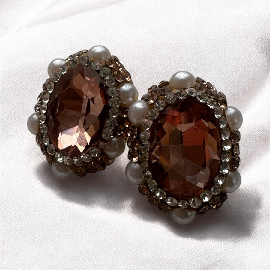 Amber Royale Pearl Studs