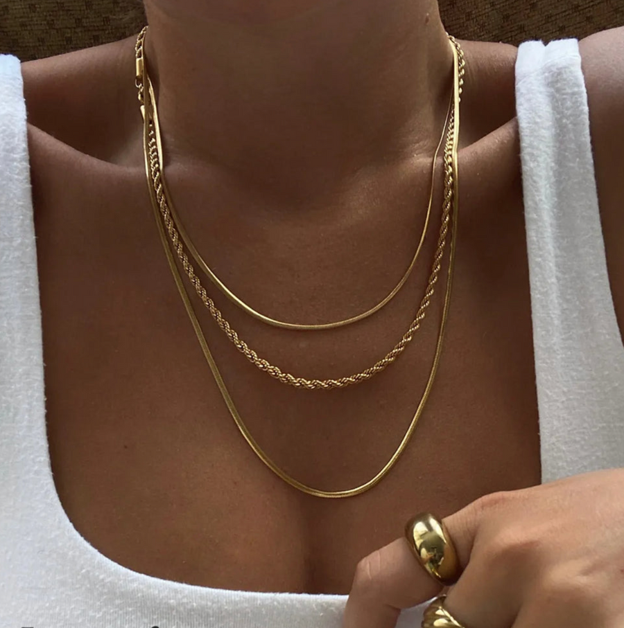 Gold layered necklace