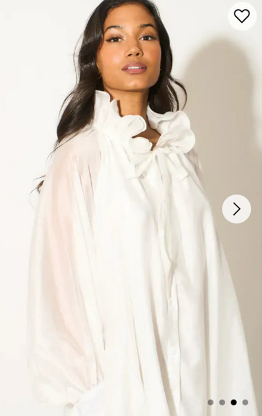 Ruffle tie neck oversized dress