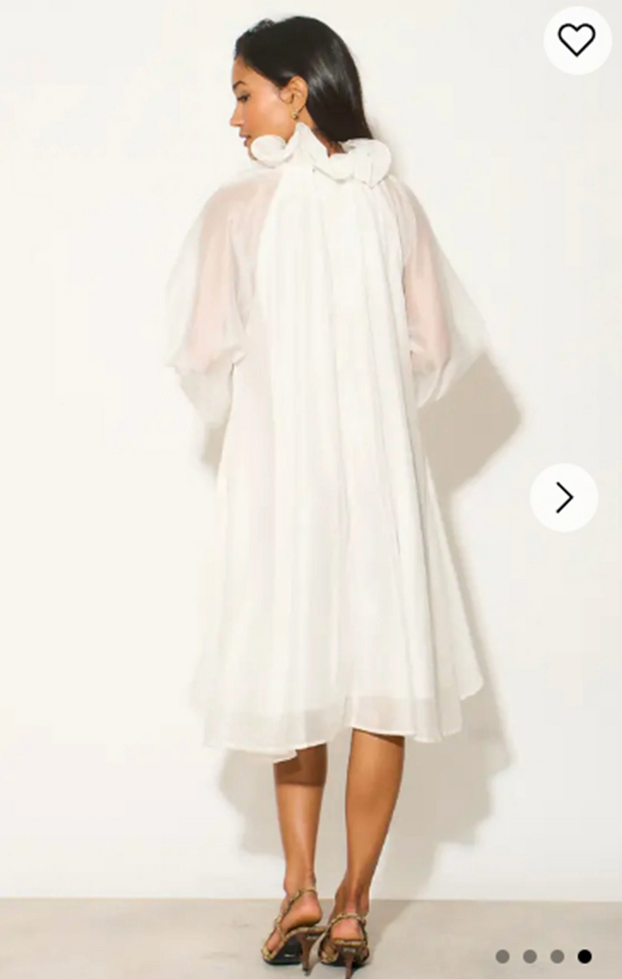 Ruffle tie neck oversized dress
