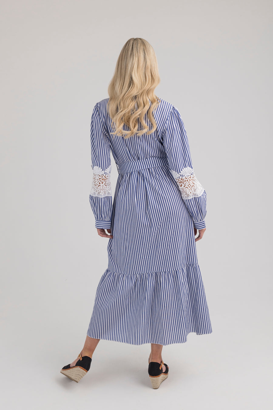 Molly Stripe And Lace Dress