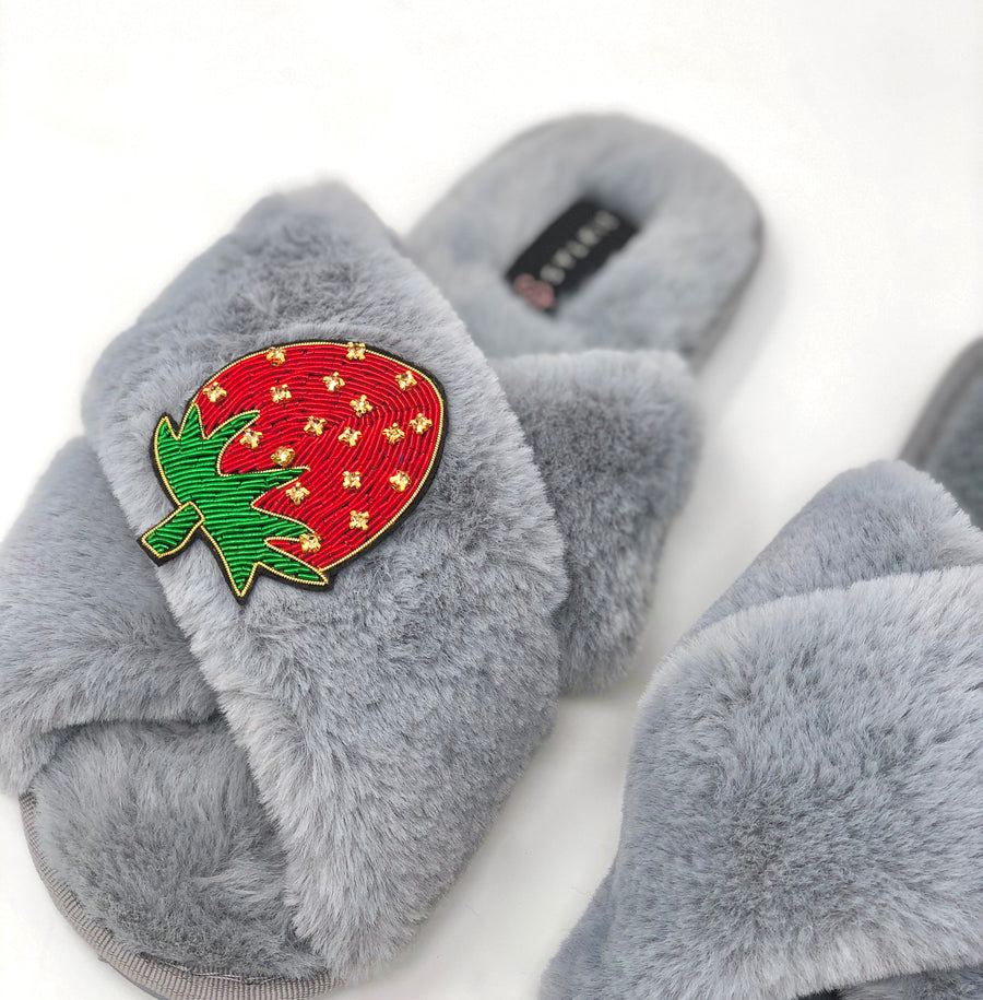 Strawberry Cross Slipper Grey