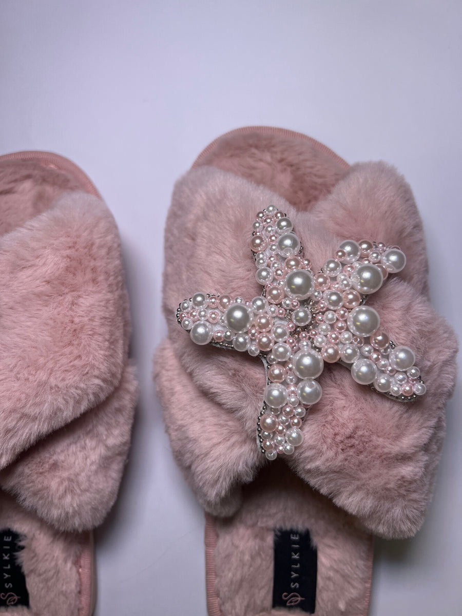 Pearl Starfish Cross Slipper Pink