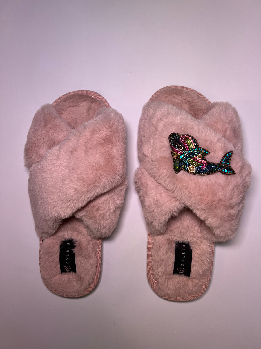 Dolphin Cross Slipper Pink