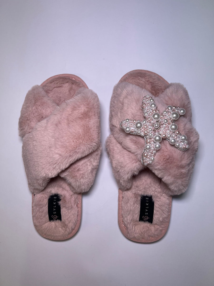 Pearl Starfish Cross Slipper Pink